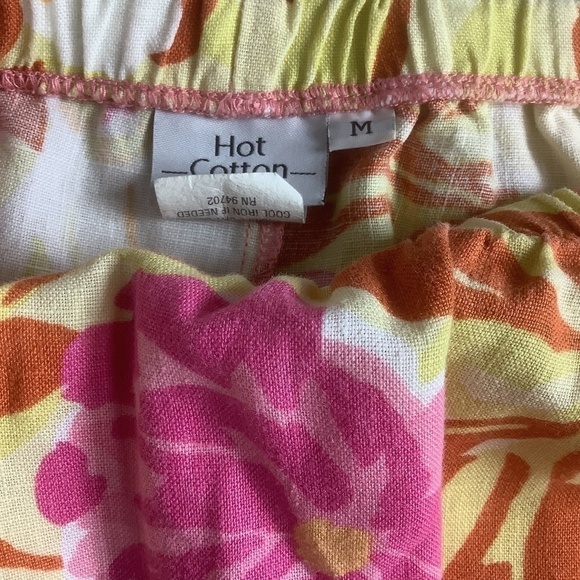 Linen Tropical‎ Floral Skirt Size Medium - Picture 3 of 6